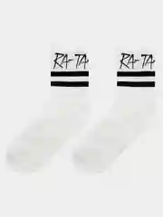 Белый носки высокие "RA-TA-TA"