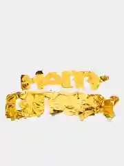 Золотой гирлянда-растяжка из воздушных шаров "С днем рождения" / "Happy Birthday", на праздник