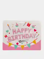 Конфетный гирлянда-растяжка из воздушных шаров "С днем рождения" / "Happy Birthday", на праздник