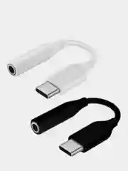 Белый адаптер аудио-переходник Type-C - 3.5mm jack