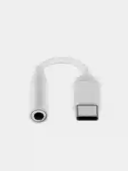 Белый адаптер аудио-переходник Type-C - 3.5mm jack