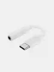 Белый адаптер аудио-переходник Type-C - 3.5mm jack
