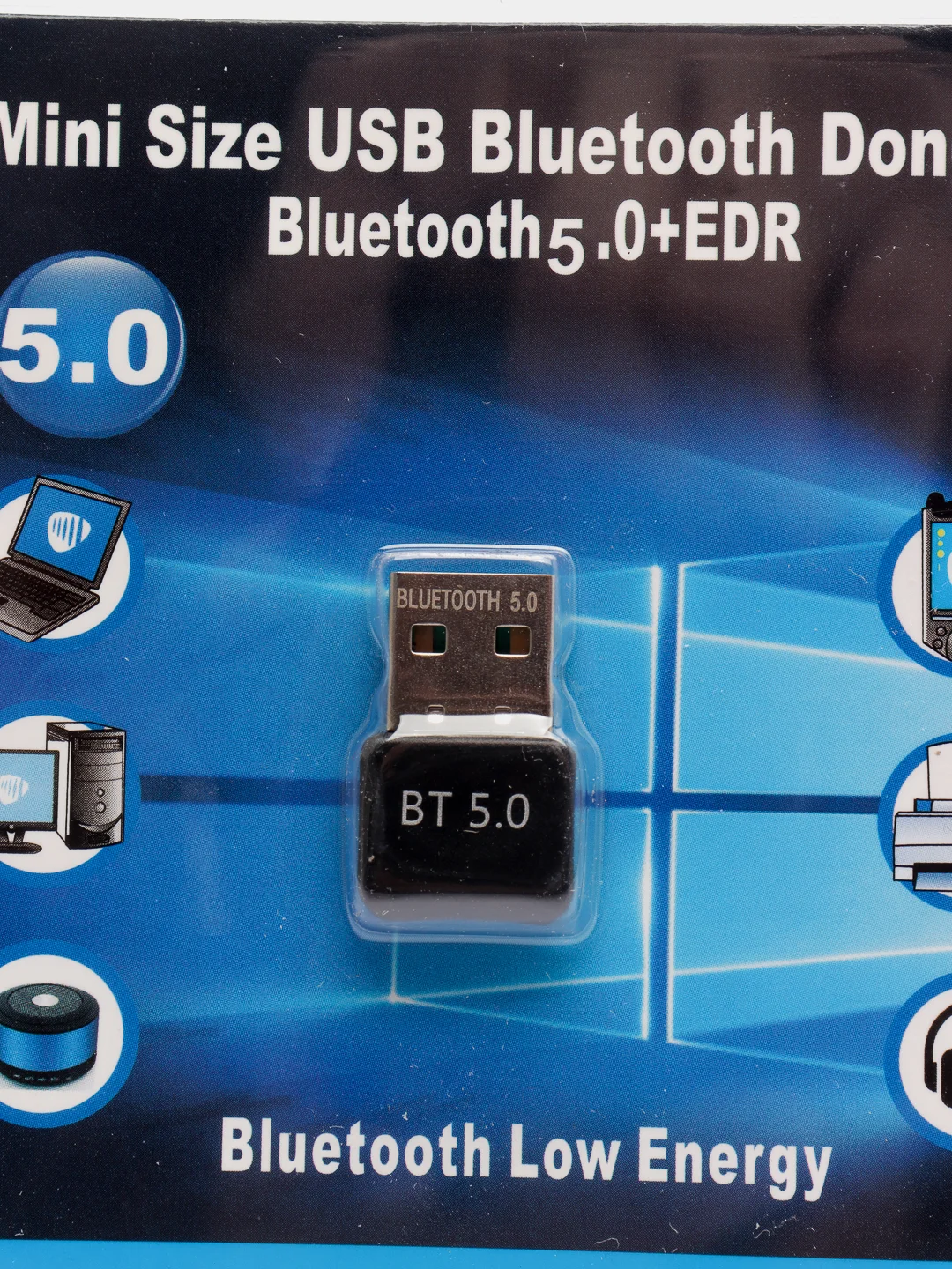 Тёмно-серый usb адаптер Bluetooth 5.0 (блютуз)