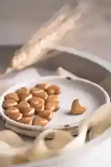 Золотой сургуч в сердечках, 20 штук