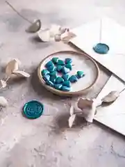 Бирюзовый сургуч в сердечках, 20 штук