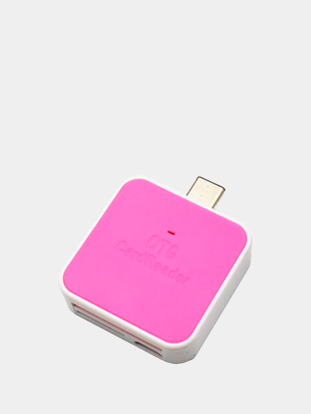 Розовый кард-ридер OTG, micro USB