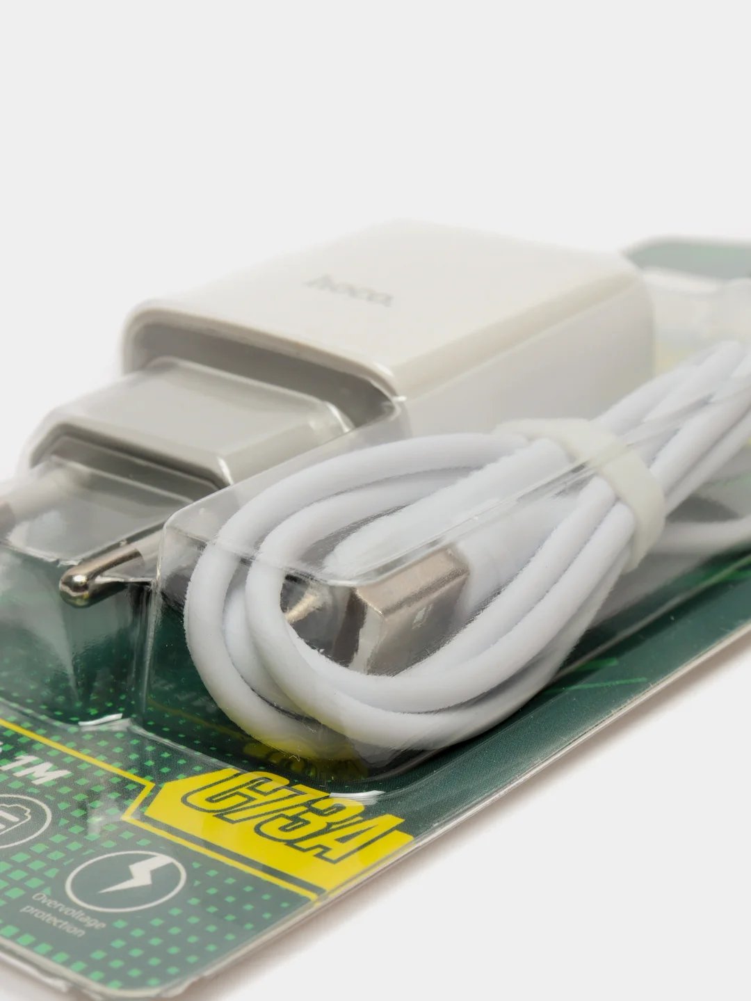 Белый сетевое зарядное устройство Hoco C73A, 2 x USB, кабель Lightning, до 2.4A