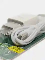 Белый сетевое зарядное устройство Hoco C73A, 2 x USB, кабель Lightning, до 2.4A