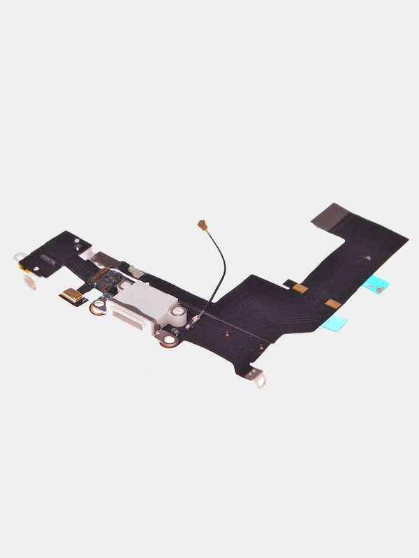 Шлейф на разъем зарядки и гарнитуру Apple iPhone 5, 5S (белый, черный)