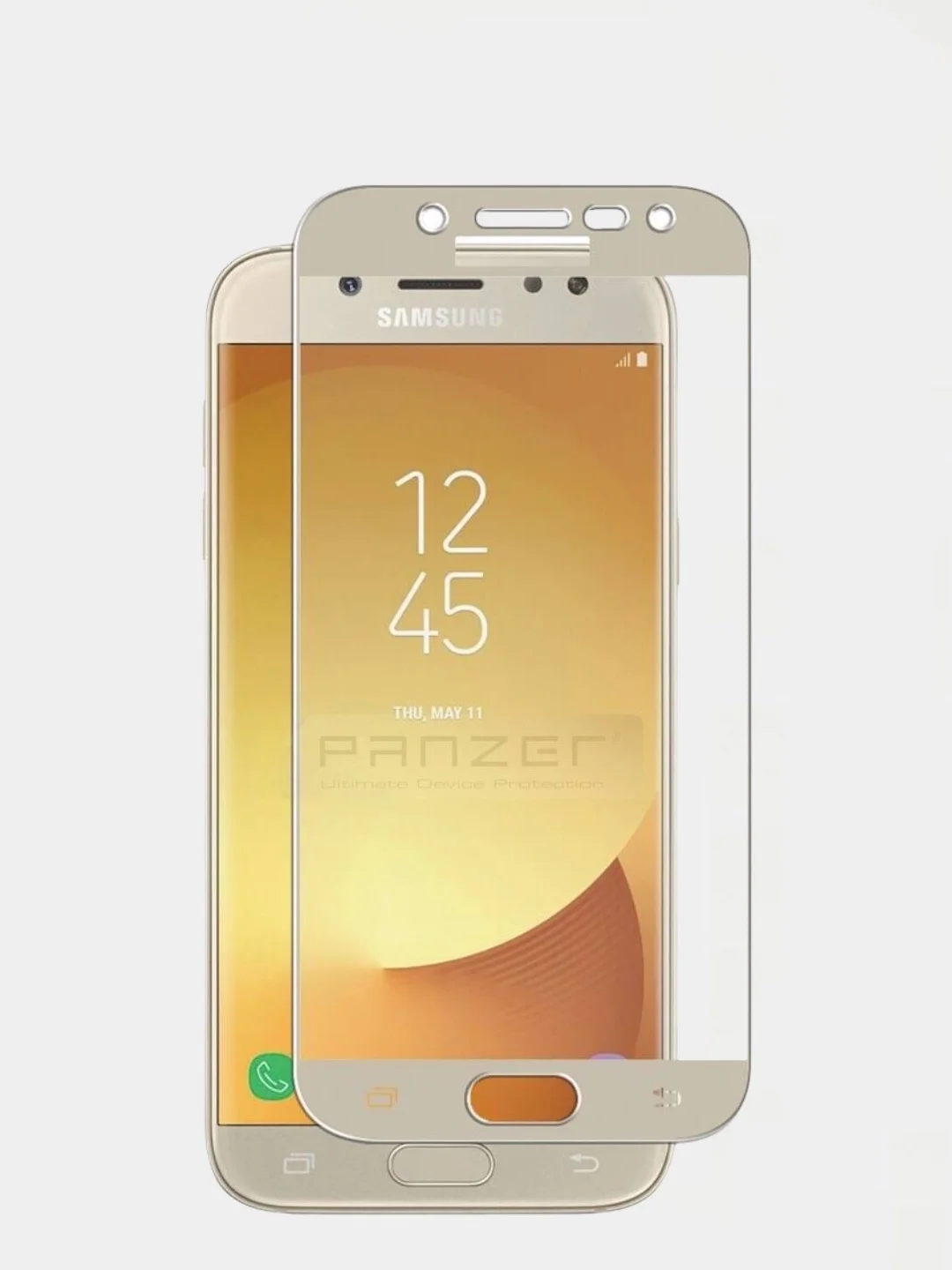 Золотой защитное стекло Samsung J7 2017 / J730
