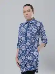 Синий меланж туника женская