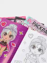 Набор раскрасок WOW Girls, формат А5, 6 шт. по 12 стр