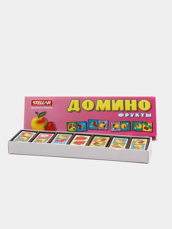 Развивающее детское домино "Фрукты", настольная игра купить по цене 190 ...