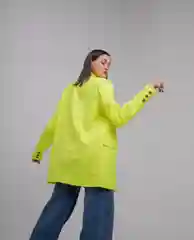 Лимонный пиджак женский, оверсайз, удлиненный