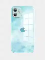 Бирюзовый чехол для IPhone 12, 13, Pro, Pro Max, силиконовый, "Небо"