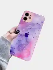 Розовый чехол для iPhone 12, 13, Pro, Pro Max силиконовый "Космос"