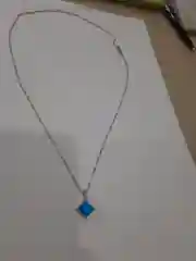 Голубой цепочка,ожерелье с подвеской