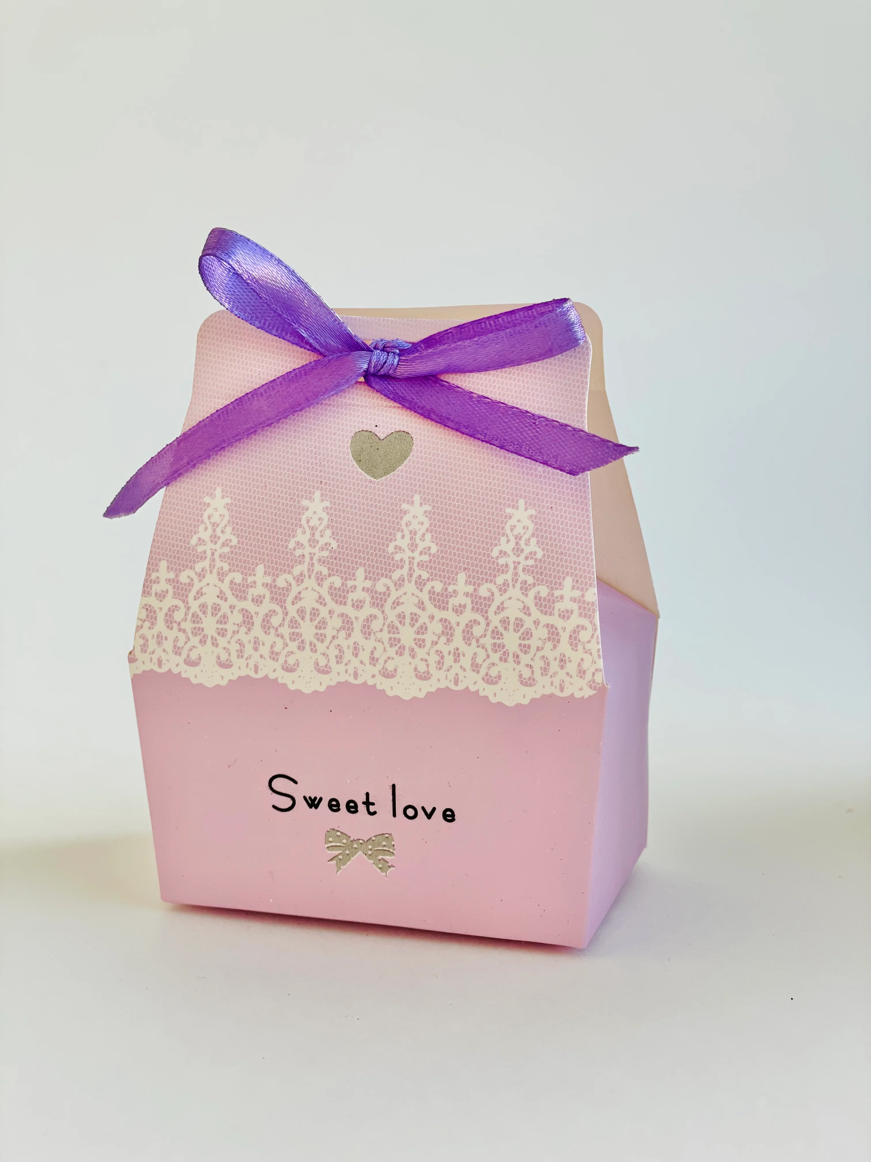 Сиреневый бонбоньерка-коробочка Sweet love, 3 штуки