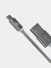 Серый кабель MicroUSB Hoco X2 с тканевой оплеткой, 2.4А, 1 м