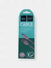 Пудровый кабель MicroUSB Hoco X2 с тканевой оплеткой, 2.4А, 1 м