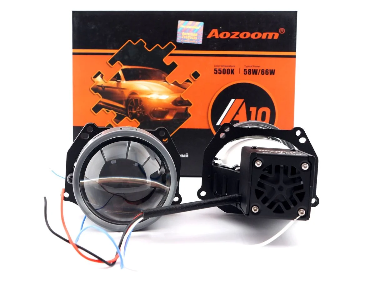 Светодиодные Bi-LED линзы Aozoom A10, автомобильные, 2 штуки