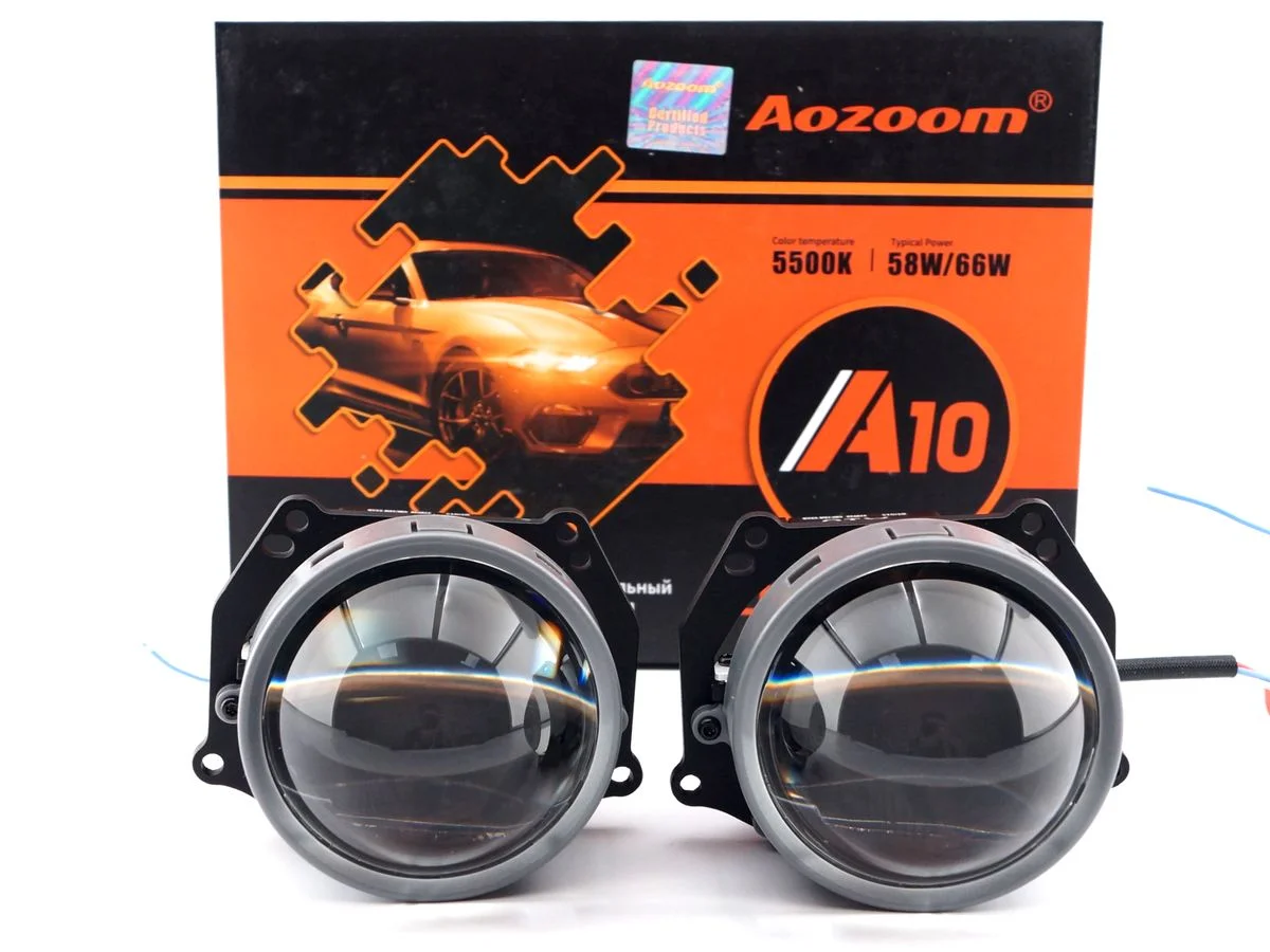 Светодиодные Bi-LED линзы Aozoom A10, автомобильные, 2 штуки
