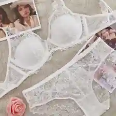 Белый комплект нижнего белья, кружевное