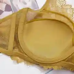 Горчичный комплект нижнего белья, кружевное
