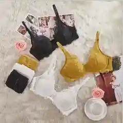 Горчичный комплект нижнего белья, кружевное