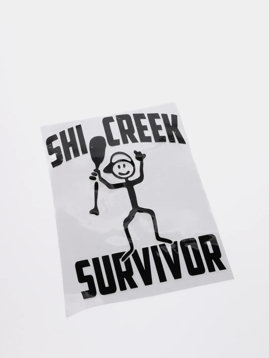 Белый наклейка на авто "Shit creek survivor"