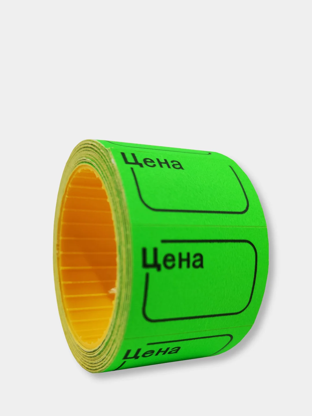 Зеленый ценник, этикет-лента белая, цветная