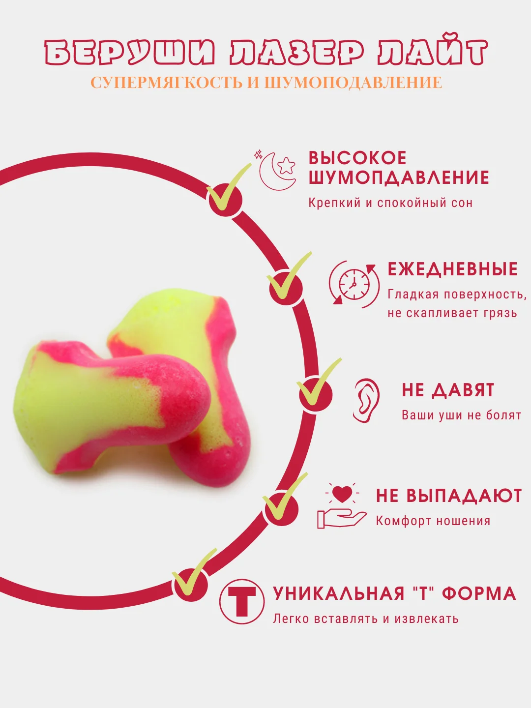 Беруши для сна 3 пары (шумозащитные вкладыши) шумоподавляющие многоразовые Honeywell