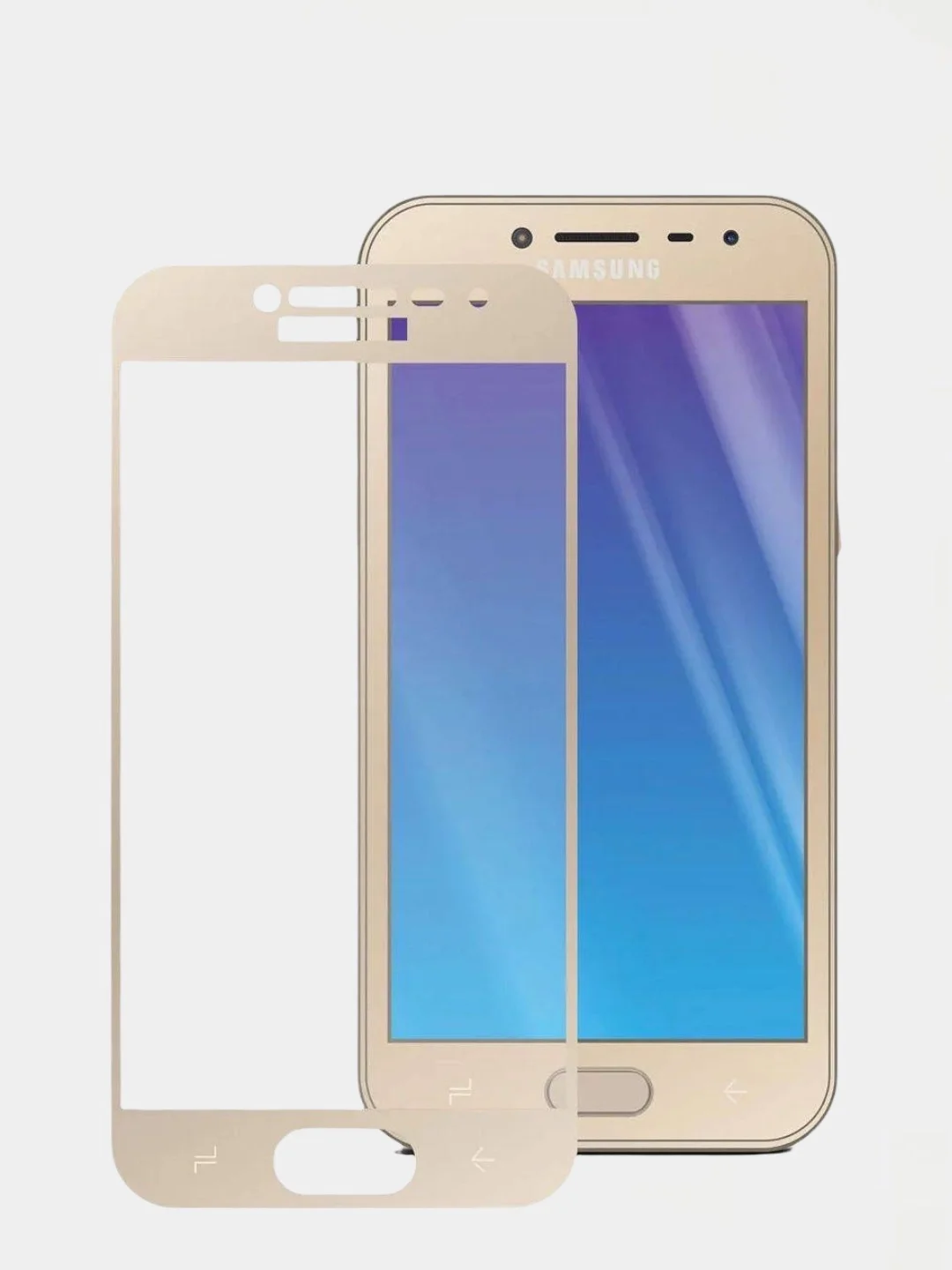 Золотой защитное стекло Samsung J2 Prime