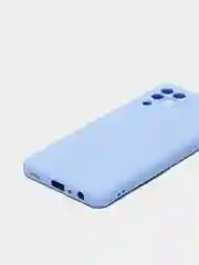 Голубой чехол силиконовый с защитой камеры для Samsung A22 / M32 / M22 с бархатной подкладкой