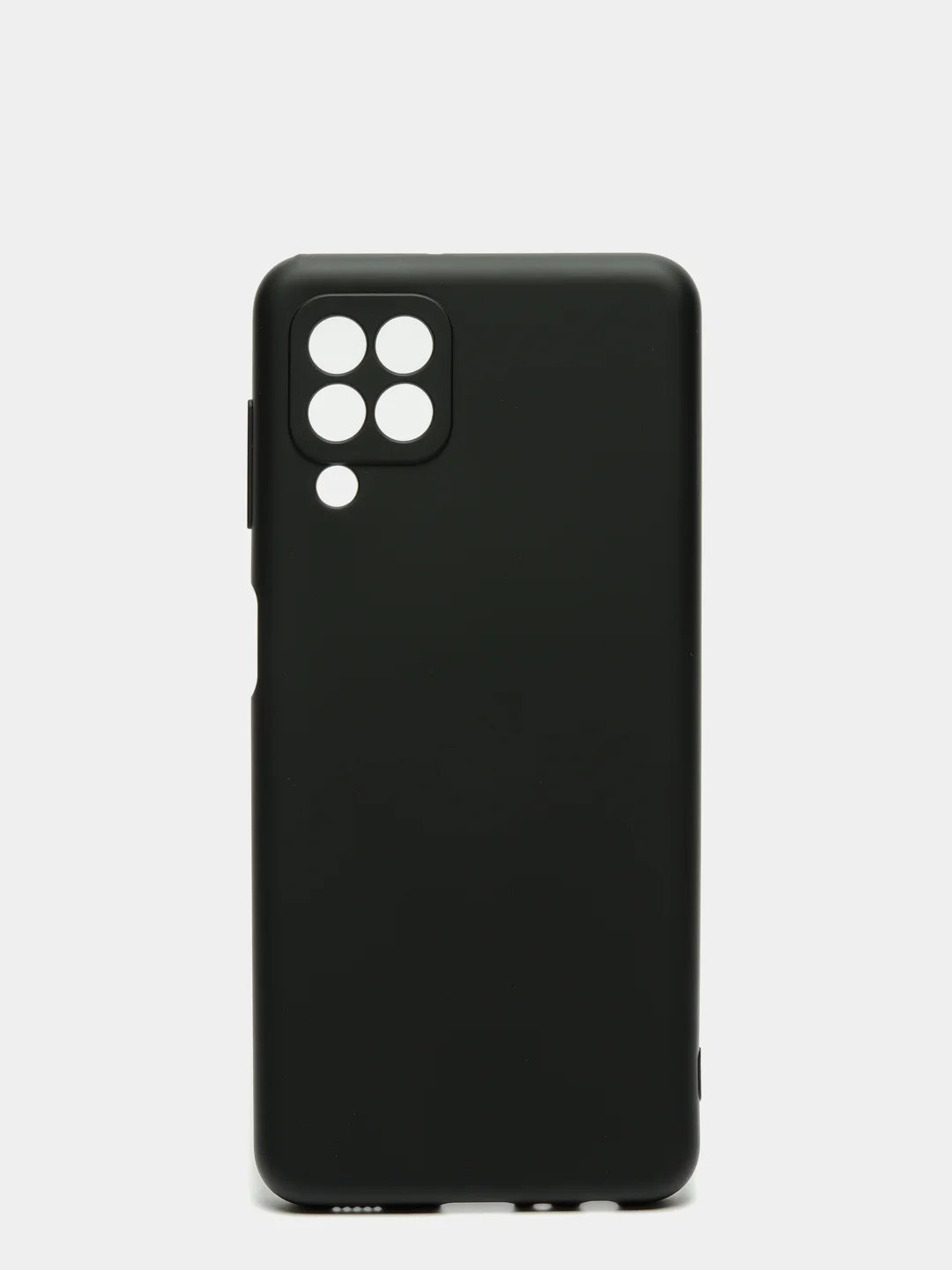 Черный чехол силиконовый с защитой камеры для Samsung A22 / M32 / M22 с бархатной подкладкой