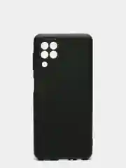 Черный чехол силиконовый с защитой камеры для Samsung A22 / M32 / M22 с бархатной подкладкой