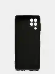 Черный чехол силиконовый с защитой камеры для Samsung A22 / M32 / M22 с бархатной подкладкой