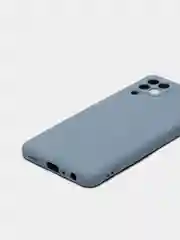 Серый чехол силиконовый с защитой камеры для Samsung A22 / M32 / M22 с бархатной подкладкой