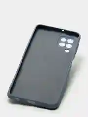Серый чехол силиконовый с защитой камеры для Samsung A22 / M32 / M22 с бархатной подкладкой
