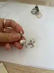 Серьги "Сердце с мишками"
