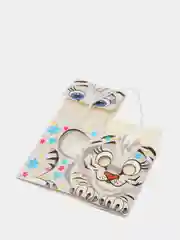 Подарочная коробка кубик "Тигренок", белый, 12 х 12 х 15,5 см