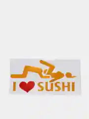 Желтый наклейка на авто "I love sushi"
