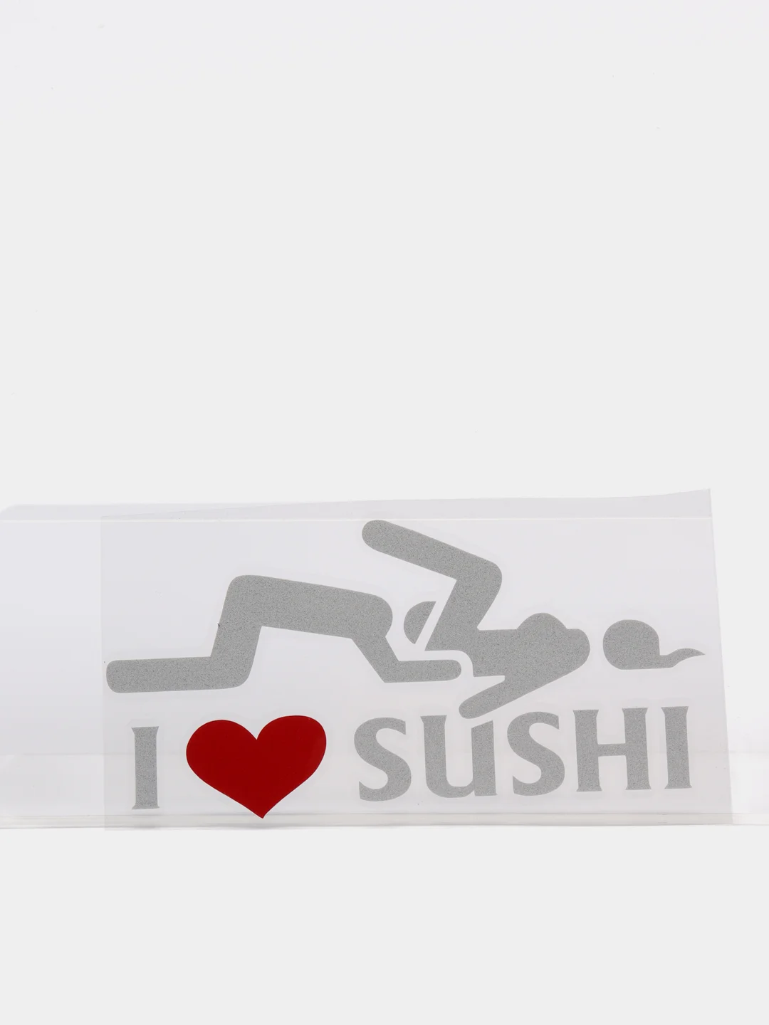 Белый наклейка на авто "I love sushi"