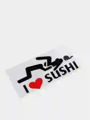 Черный наклейка на авто "I love sushi"