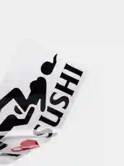 Черный наклейка на авто "I love sushi"