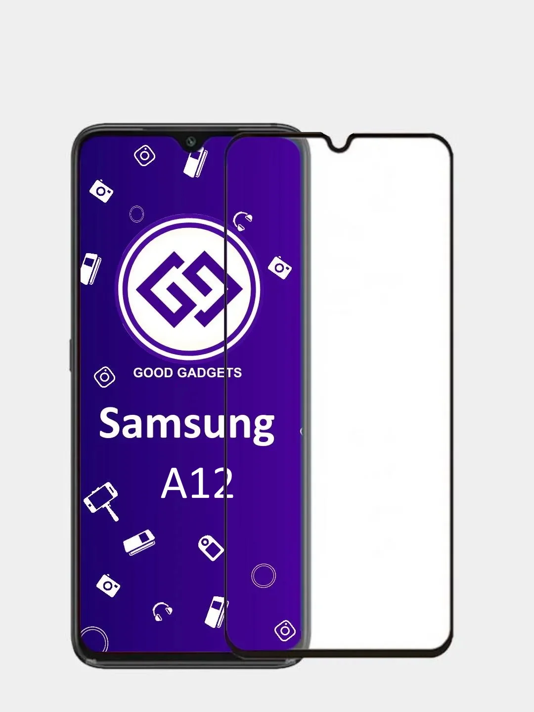 Защитное стекло для Samsung Galaxy A02s, A12, A32 4G, A52 с черной рамкой, 9D