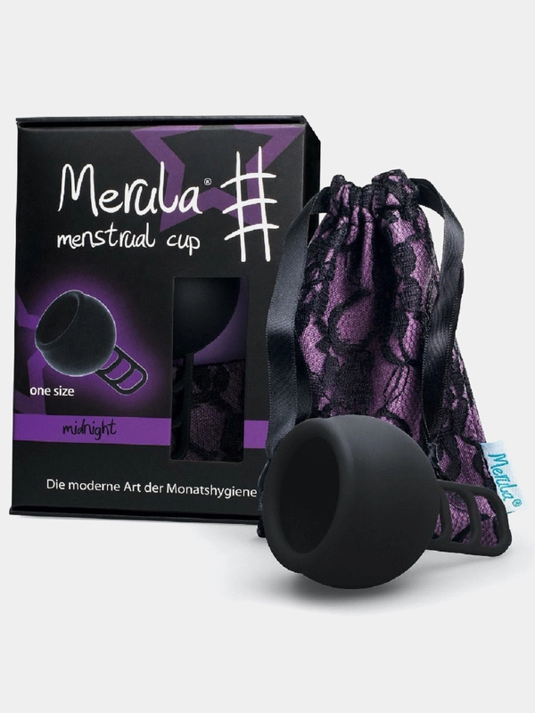 Менструальная чаша Merula черная One Size Германия, медицинский силикон ...
