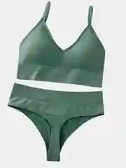 Зелёный хаки комплект нижнего белья Le Charme, бесшовное, рубчик