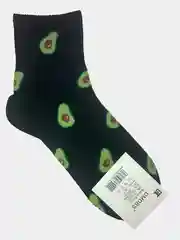 Черный женские носки с авокадо и широкой резинкой
