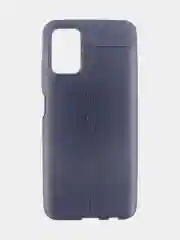 Темно-синий чехол для Samsung A02S с тиснением под кожу